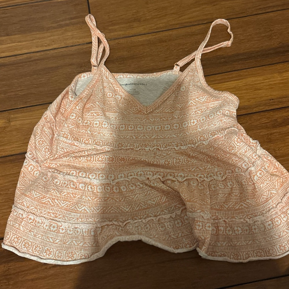 American Eagle Outfitters Peach Printed Spaghetti Strap Top